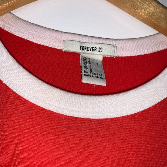 NWT Red Ringer T-shirt with Stripes on Sleeve - Picture 2 of 4